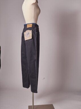 1990s Black and Blue Trim Rusty Surf Skateboarding Jeans Pants